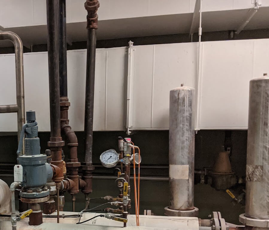 Images of piping with pressure relief valves